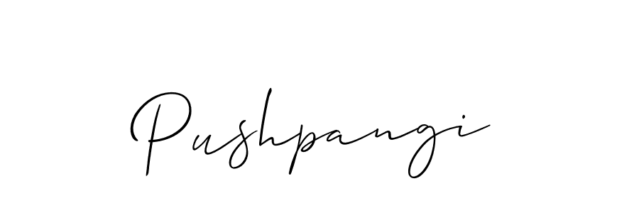 How to make Pushpangi signature? Allison_Script is a professional autograph style. Create handwritten signature for Pushpangi name. Pushpangi signature style 2 images and pictures png