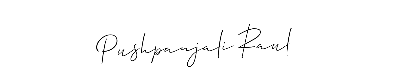 if you are searching for the best signature style for your name Pushpanjali Raul. so please give up your signature search. here we have designed multiple signature styles  using Allison_Script. Pushpanjali Raul signature style 2 images and pictures png