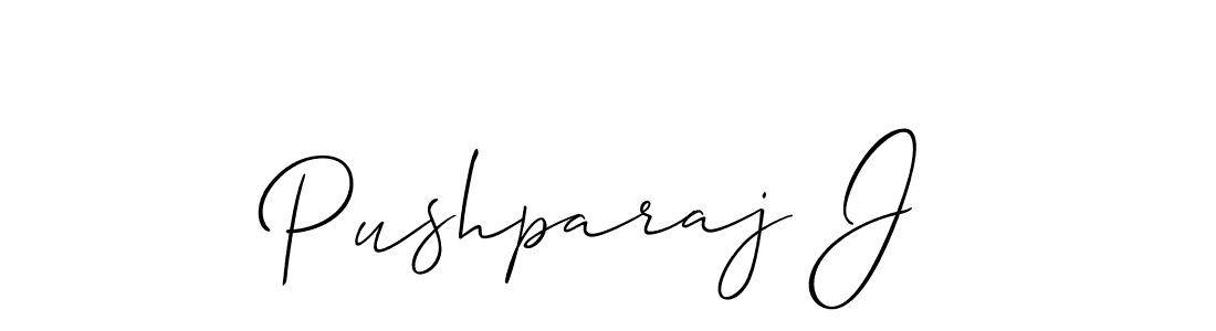 How to make Pushparaj J name signature. Use Allison_Script style for creating short signs online. This is the latest handwritten sign. Pushparaj J signature style 2 images and pictures png