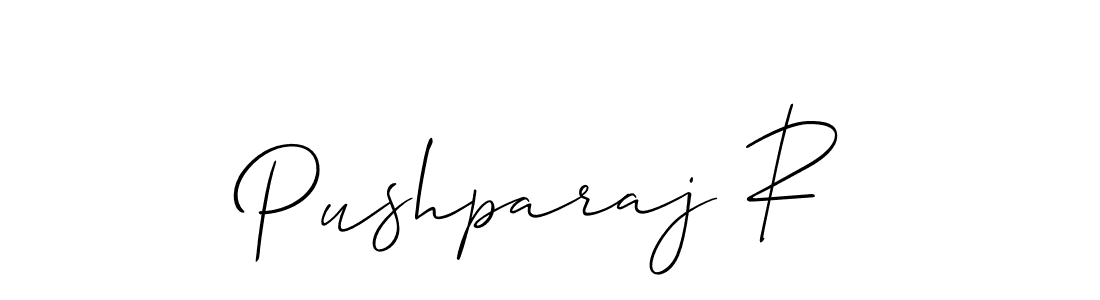 if you are searching for the best signature style for your name Pushparaj R. so please give up your signature search. here we have designed multiple signature styles  using Allison_Script. Pushparaj R signature style 2 images and pictures png