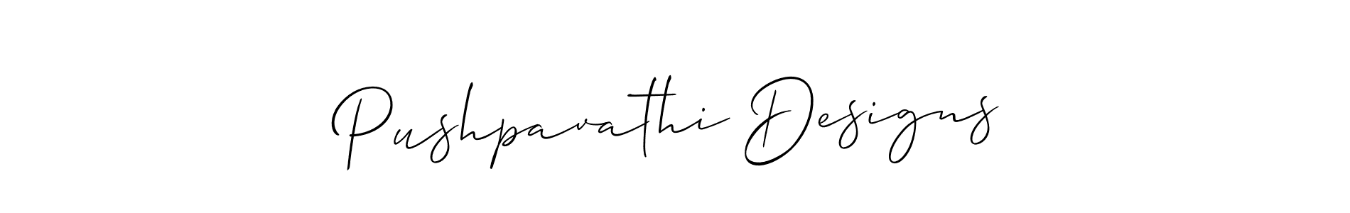 if you are searching for the best signature style for your name Pushpavathi Designs. so please give up your signature search. here we have designed multiple signature styles  using Allison_Script. Pushpavathi Designs signature style 2 images and pictures png