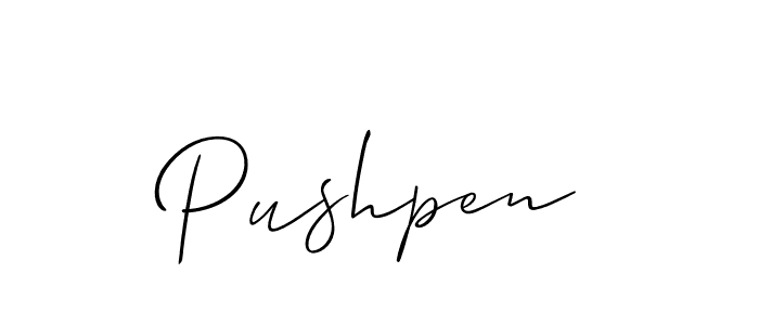 The best way (Allison_Script) to make a short signature is to pick only two or three words in your name. The name Pushpen include a total of six letters. For converting this name. Pushpen signature style 2 images and pictures png