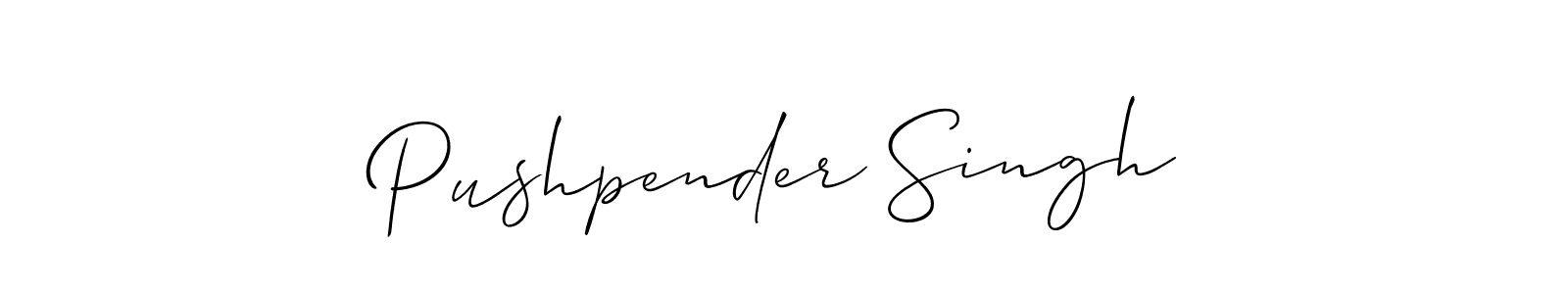 How to make Pushpender Singh name signature. Use Allison_Script style for creating short signs online. This is the latest handwritten sign. Pushpender Singh signature style 2 images and pictures png