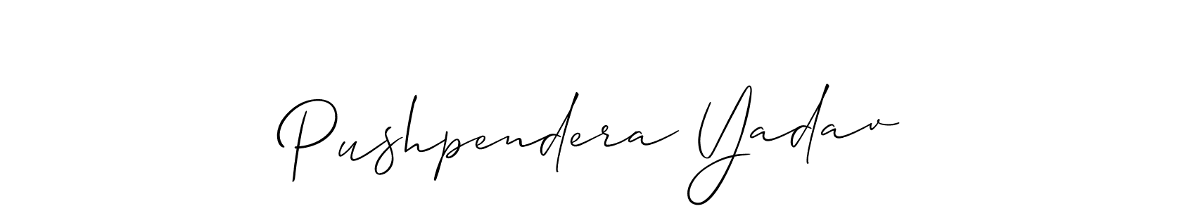 Create a beautiful signature design for name Pushpendera Yadav. With this signature (Allison_Script) fonts, you can make a handwritten signature for free. Pushpendera Yadav signature style 2 images and pictures png