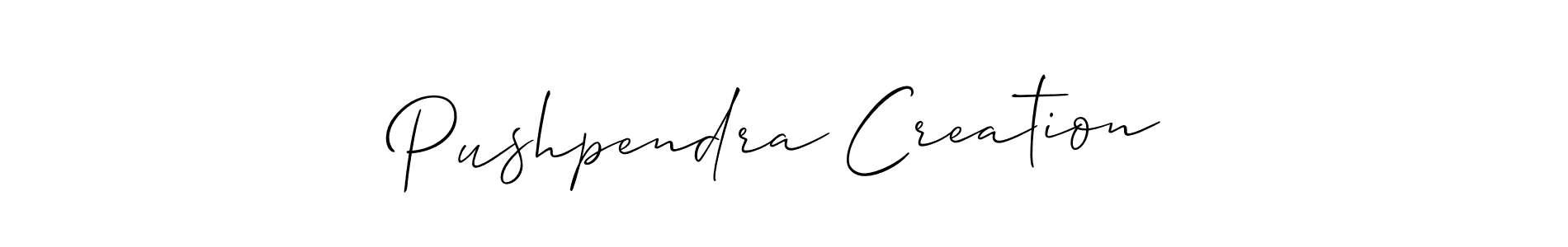 Create a beautiful signature design for name Pushpendra Creation. With this signature (Allison_Script) fonts, you can make a handwritten signature for free. Pushpendra Creation signature style 2 images and pictures png