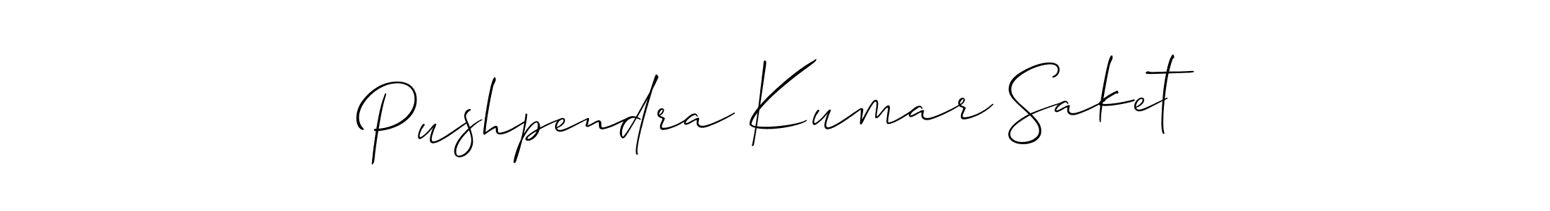 if you are searching for the best signature style for your name Pushpendra Kumar Saket. so please give up your signature search. here we have designed multiple signature styles  using Allison_Script. Pushpendra Kumar Saket signature style 2 images and pictures png