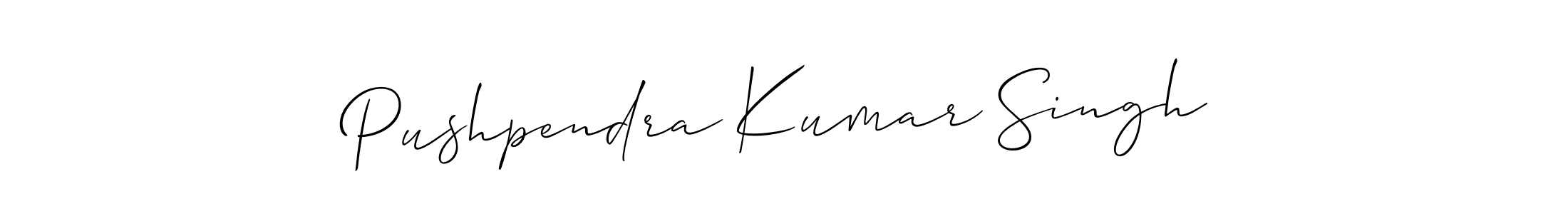 How to make Pushpendra Kumar Singh name signature. Use Allison_Script style for creating short signs online. This is the latest handwritten sign. Pushpendra Kumar Singh signature style 2 images and pictures png