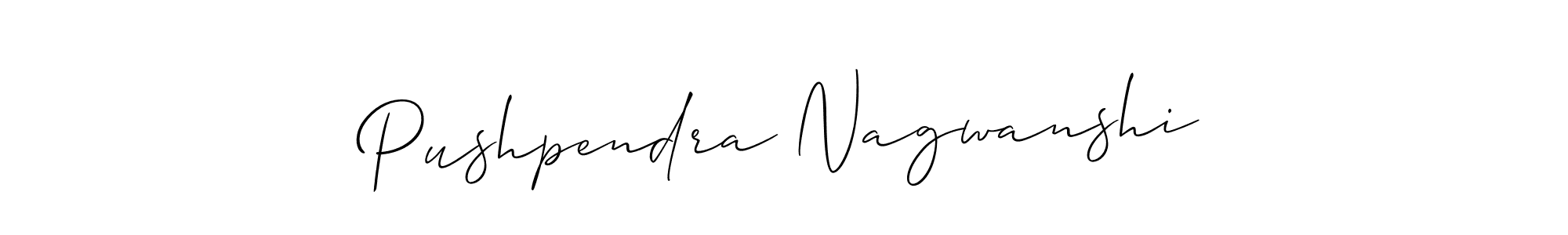 Create a beautiful signature design for name Pushpendra Nagwanshi. With this signature (Allison_Script) fonts, you can make a handwritten signature for free. Pushpendra Nagwanshi signature style 2 images and pictures png