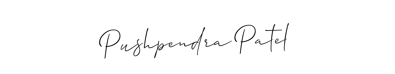 Use a signature maker to create a handwritten signature online. With this signature software, you can design (Allison_Script) your own signature for name Pushpendra Patel. Pushpendra Patel signature style 2 images and pictures png