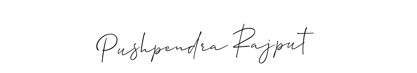 Make a beautiful signature design for name Pushpendra Rajput. With this signature (Allison_Script) style, you can create a handwritten signature for free. Pushpendra Rajput signature style 2 images and pictures png