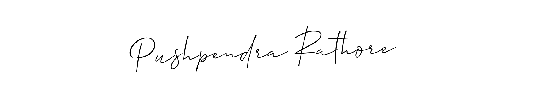 Create a beautiful signature design for name Pushpendra Rathore. With this signature (Allison_Script) fonts, you can make a handwritten signature for free. Pushpendra Rathore signature style 2 images and pictures png