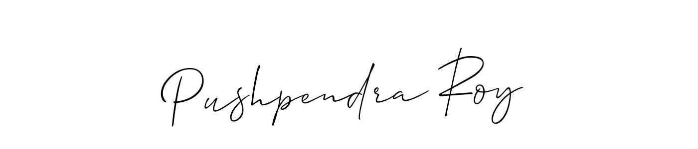 How to make Pushpendra Roy name signature. Use Allison_Script style for creating short signs online. This is the latest handwritten sign. Pushpendra Roy signature style 2 images and pictures png