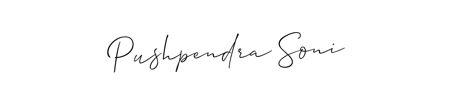 Pushpendra Soni stylish signature style. Best Handwritten Sign (Allison_Script) for my name. Handwritten Signature Collection Ideas for my name Pushpendra Soni. Pushpendra Soni signature style 2 images and pictures png