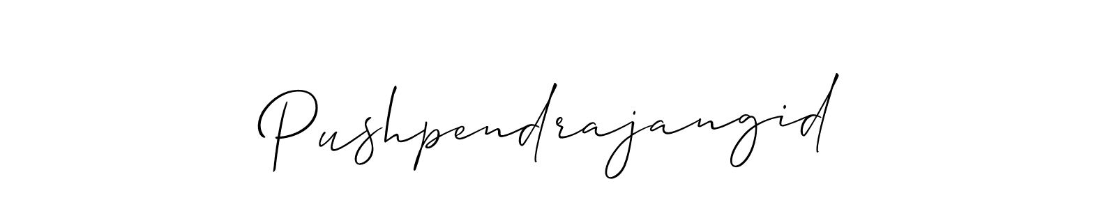 You should practise on your own different ways (Allison_Script) to write your name (Pushpendrajangid) in signature. don't let someone else do it for you. Pushpendrajangid signature style 2 images and pictures png