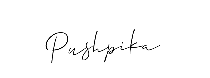 Allison_Script is a professional signature style that is perfect for those who want to add a touch of class to their signature. It is also a great choice for those who want to make their signature more unique. Get Pushpika name to fancy signature for free. Pushpika signature style 2 images and pictures png