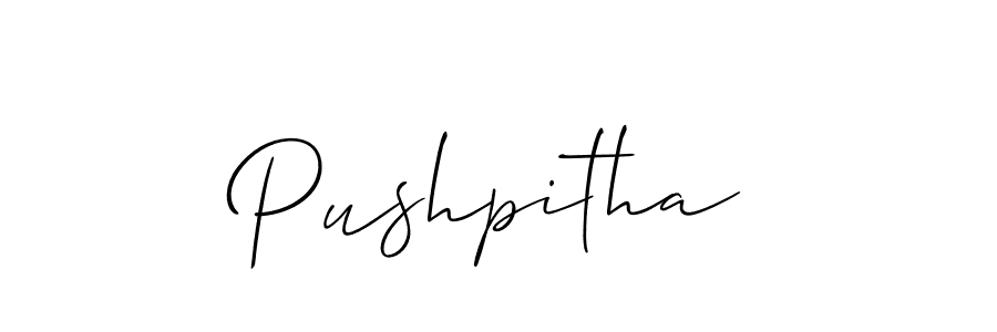 Make a short Pushpitha signature style. Manage your documents anywhere anytime using Allison_Script. Create and add eSignatures, submit forms, share and send files easily. Pushpitha signature style 2 images and pictures png
