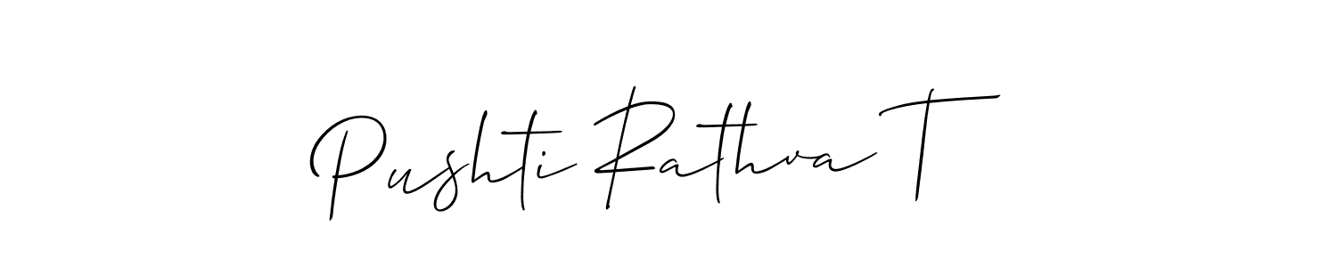 How to make Pushti Rathva T signature? Allison_Script is a professional autograph style. Create handwritten signature for Pushti Rathva T name. Pushti Rathva T signature style 2 images and pictures png