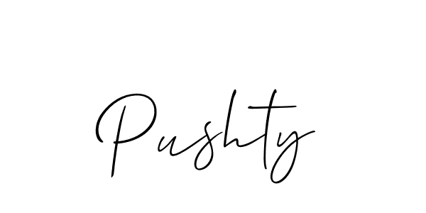 Best and Professional Signature Style for Pushty. Allison_Script Best Signature Style Collection. Pushty signature style 2 images and pictures png