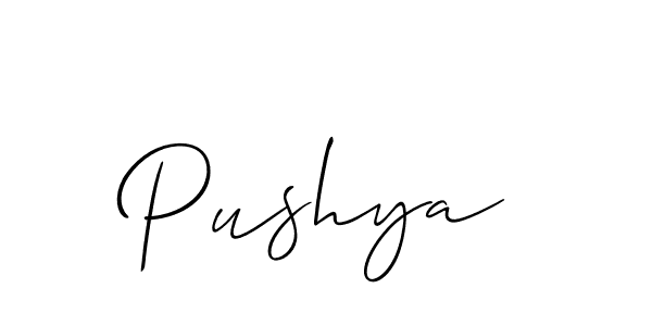 The best way (Allison_Script) to make a short signature is to pick only two or three words in your name. The name Pushya include a total of six letters. For converting this name. Pushya signature style 2 images and pictures png