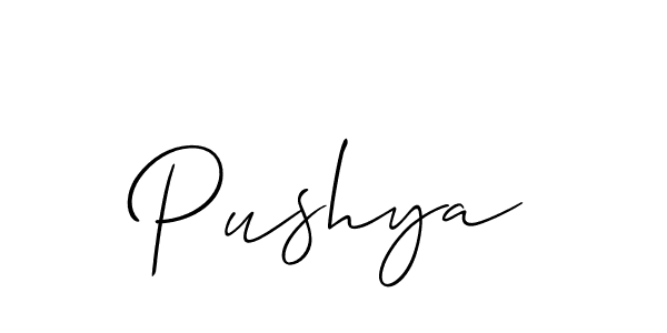 The best way (Allison_Script) to make a short signature is to pick only two or three words in your name. The name Pushya include a total of six letters. For converting this name. Pushya signature style 2 images and pictures png