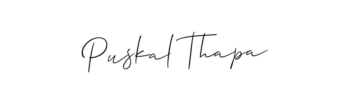 Also we have Puskal Thapa name is the best signature style. Create professional handwritten signature collection using Allison_Script autograph style. Puskal Thapa signature style 2 images and pictures png