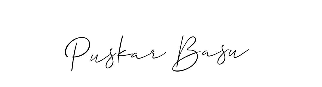 How to make Puskar Basu signature? Allison_Script is a professional autograph style. Create handwritten signature for Puskar Basu name. Puskar Basu signature style 2 images and pictures png