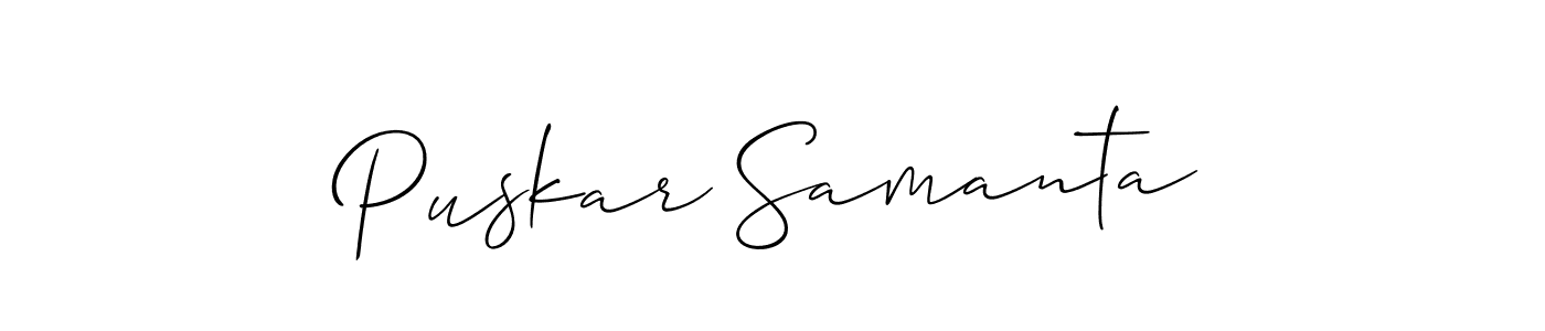 This is the best signature style for the Puskar Samanta name. Also you like these signature font (Allison_Script). Mix name signature. Puskar Samanta signature style 2 images and pictures png