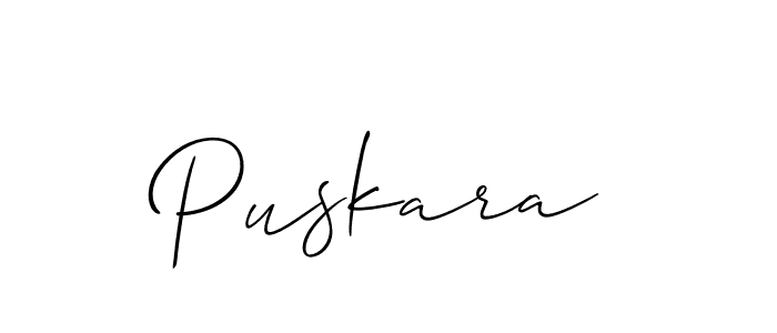 The best way (Allison_Script) to make a short signature is to pick only two or three words in your name. The name Puskara include a total of six letters. For converting this name. Puskara signature style 2 images and pictures png