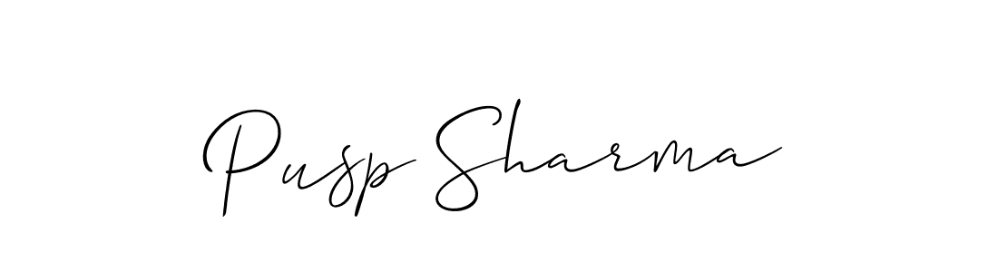 It looks lik you need a new signature style for name Pusp Sharma. Design unique handwritten (Allison_Script) signature with our free signature maker in just a few clicks. Pusp Sharma signature style 2 images and pictures png
