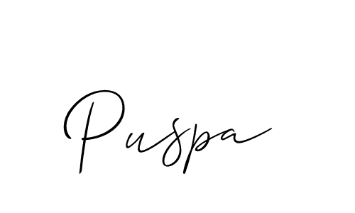 Also we have Puspa name is the best signature style. Create professional handwritten signature collection using Allison_Script autograph style. Puspa signature style 2 images and pictures png