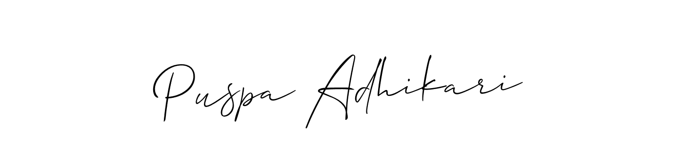 Here are the top 10 professional signature styles for the name Puspa Adhikari. These are the best autograph styles you can use for your name. Puspa Adhikari signature style 2 images and pictures png