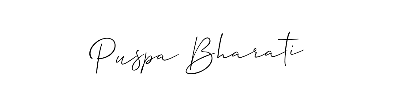 Make a short Puspa Bharati signature style. Manage your documents anywhere anytime using Allison_Script. Create and add eSignatures, submit forms, share and send files easily. Puspa Bharati signature style 2 images and pictures png