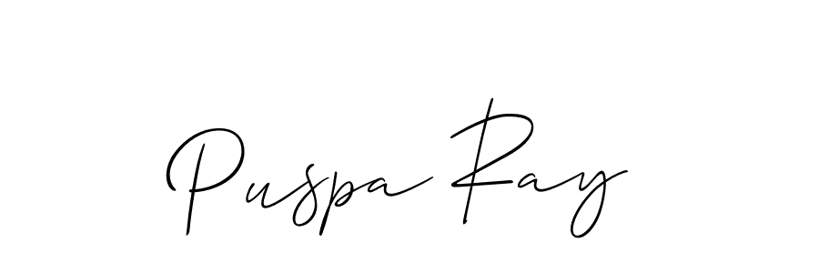 You should practise on your own different ways (Allison_Script) to write your name (Puspa Ray) in signature. don't let someone else do it for you. Puspa Ray signature style 2 images and pictures png