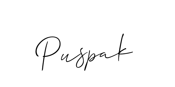 How to make Puspak signature? Allison_Script is a professional autograph style. Create handwritten signature for Puspak name. Puspak signature style 2 images and pictures png