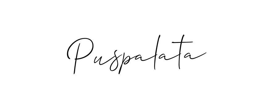 Also You can easily find your signature by using the search form. We will create Puspalata name handwritten signature images for you free of cost using Allison_Script sign style. Puspalata signature style 2 images and pictures png