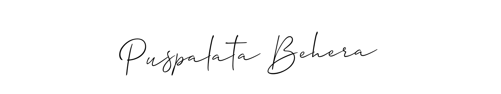 It looks lik you need a new signature style for name Puspalata Behera. Design unique handwritten (Allison_Script) signature with our free signature maker in just a few clicks. Puspalata Behera signature style 2 images and pictures png