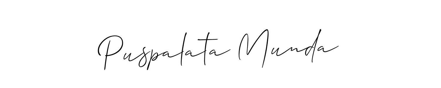 Allison_Script is a professional signature style that is perfect for those who want to add a touch of class to their signature. It is also a great choice for those who want to make their signature more unique. Get Puspalata Munda name to fancy signature for free. Puspalata Munda signature style 2 images and pictures png