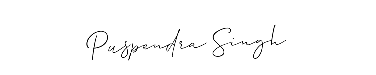 Make a short Puspendra Singh signature style. Manage your documents anywhere anytime using Allison_Script. Create and add eSignatures, submit forms, share and send files easily. Puspendra Singh signature style 2 images and pictures png