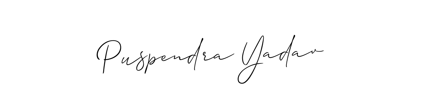 This is the best signature style for the Puspendra Yadav name. Also you like these signature font (Allison_Script). Mix name signature. Puspendra Yadav signature style 2 images and pictures png