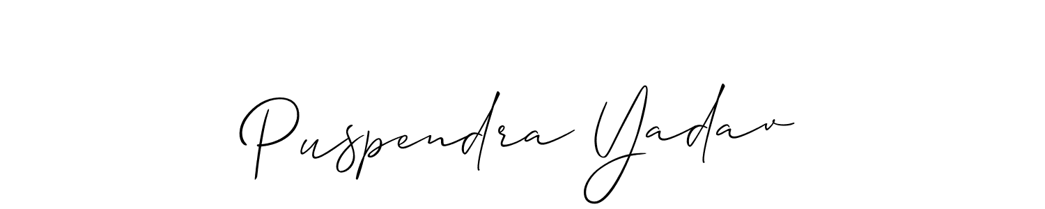 This is the best signature style for the Puspendra Yadav name. Also you like these signature font (Allison_Script). Mix name signature. Puspendra Yadav signature style 2 images and pictures png