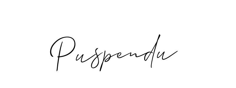 It looks lik you need a new signature style for name Puspendu. Design unique handwritten (Allison_Script) signature with our free signature maker in just a few clicks. Puspendu signature style 2 images and pictures png