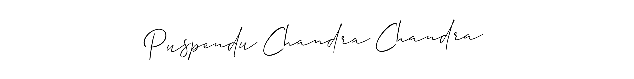 Allison_Script is a professional signature style that is perfect for those who want to add a touch of class to their signature. It is also a great choice for those who want to make their signature more unique. Get Puspendu Chandra Chandra name to fancy signature for free. Puspendu Chandra Chandra signature style 2 images and pictures png