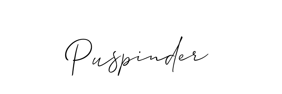 It looks lik you need a new signature style for name Puspinder. Design unique handwritten (Allison_Script) signature with our free signature maker in just a few clicks. Puspinder signature style 2 images and pictures png