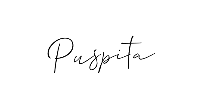 Use a signature maker to create a handwritten signature online. With this signature software, you can design (Allison_Script) your own signature for name Puspita. Puspita signature style 2 images and pictures png
