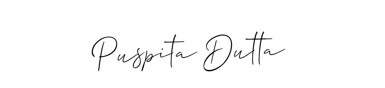 You should practise on your own different ways (Allison_Script) to write your name (Puspita Dutta) in signature. don't let someone else do it for you. Puspita Dutta signature style 2 images and pictures png