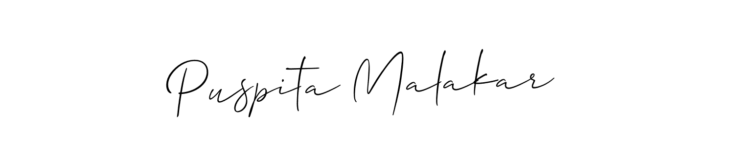 This is the best signature style for the Puspita Malakar name. Also you like these signature font (Allison_Script). Mix name signature. Puspita Malakar signature style 2 images and pictures png