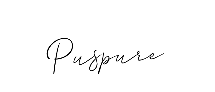 Also we have Puspure name is the best signature style. Create professional handwritten signature collection using Allison_Script autograph style. Puspure signature style 2 images and pictures png
