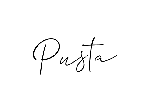 Also we have Pusta name is the best signature style. Create professional handwritten signature collection using Allison_Script autograph style. Pusta signature style 2 images and pictures png