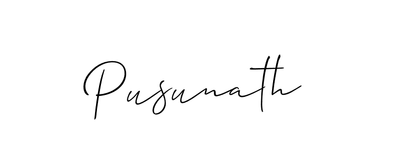 Use a signature maker to create a handwritten signature online. With this signature software, you can design (Allison_Script) your own signature for name Pusunath. Pusunath signature style 2 images and pictures png