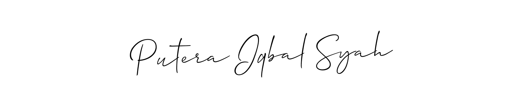 Create a beautiful signature design for name Putera Iqbal Syah. With this signature (Allison_Script) fonts, you can make a handwritten signature for free. Putera Iqbal Syah signature style 2 images and pictures png